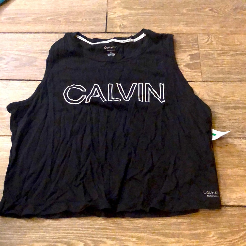 Black athletic tank top